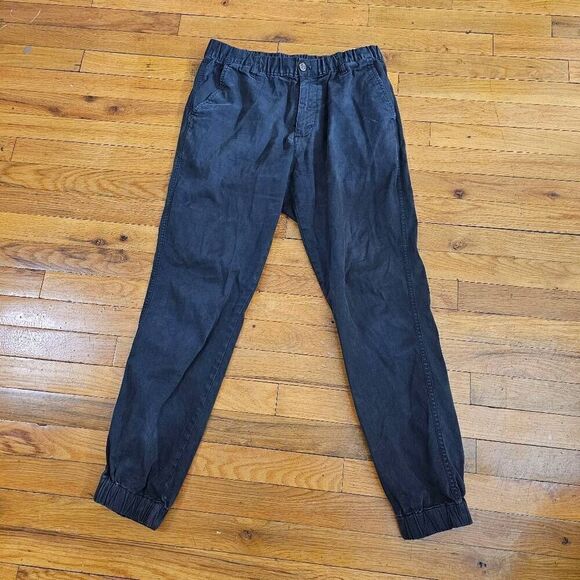 Bear Bottom Other - Bear Bottom Denim Joggers Mens Medium Black Charcoal Slim Cuffed Elastic Waist